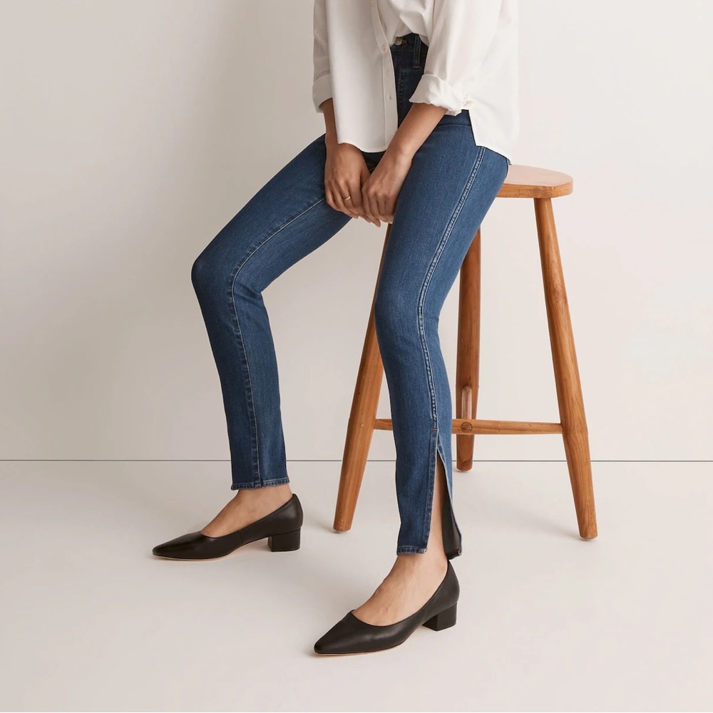 Women’s‎ 26 MADEWELL 11" High-Rise Roadtripper Skinny Jeans Medium Indigo Slit